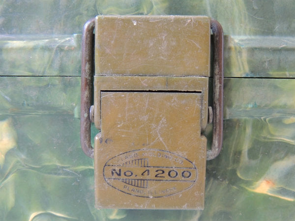 【PLANO】プラノ・緑マーブル・2段式・50'sビンテージ・タックルボックス/タックルケース/釣具