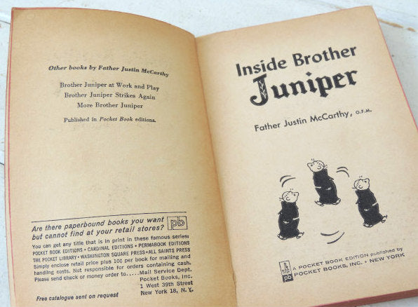 Inside Brother Juniper・ブラザージュニパー・60'sビンテージ・コミック・漫画