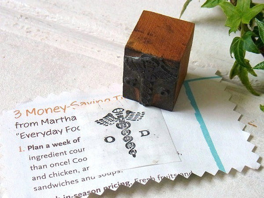 【ケーリュケイオン】ヘルメースの杖・木製×メタル製・小さなヴィンテージ・スタンプ USA