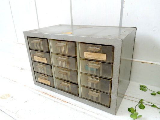 【Akro-Mils】工業系・メタル製・ヴィンテージ・工具・収納ボックス/メタルケース/USA