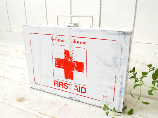 ジョンソン&ジョンソン ファーストエイド・8161・ヴィンテージ・救急箱・店内装飾・USA