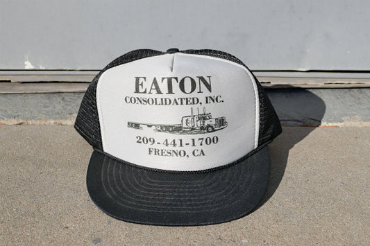 EATON カリフォルニア トレーラー グレー×ブラック メッシュキャップ トラッカーハット 古着