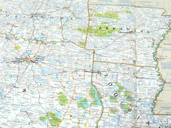 ナショナル ジオグラフィック テキサス州&ルイジアナ州etc・80's ヴィンテージ・マップ・地図