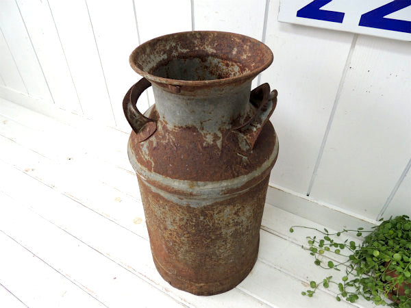 【シャビー&ジャンク】USA・アイアン製・アンティーク・ミルク缶・ミルク容器・カントリースタイル