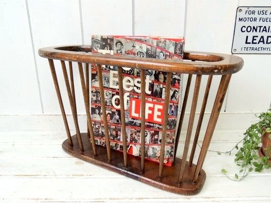 【ミッドセンチュリー】レトロモダン・木製・ヴィンテージ・マガジンラック・マガジンスタンド・インテリア