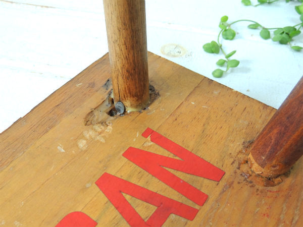 犬&ネコ Dog Cat イラスト・アンティーク・木製 スツール 踏み台 子供イス USA