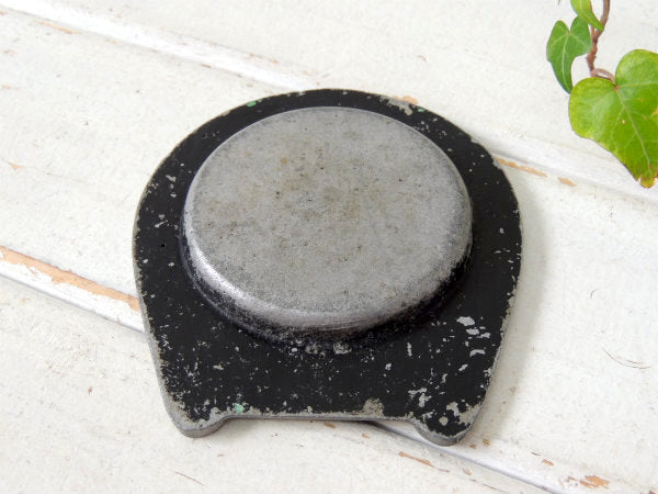 【GOOD LUCK】メッセージ付き・馬・蹄鉄・無骨・ヴィンテージ・灰皿・USA/カリフォルニア