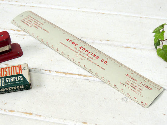 ACME ROOFING メタル・アドバタイジング・ヴィンテージ・ルーラー 定規 ものさし US