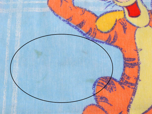 【くまのプーさん&ティガー】水色・クレヨンタッチ・ヴィンテージ・ユーズドシーツ(ボックスタイプ)