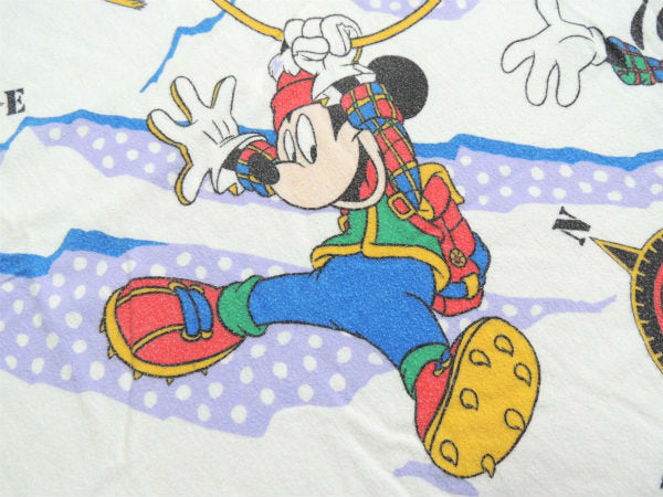 【ミッキーマウス&グーフィー】アイスクライミング柄・コットン・ユーズドシーツ(1/2)ディズニー