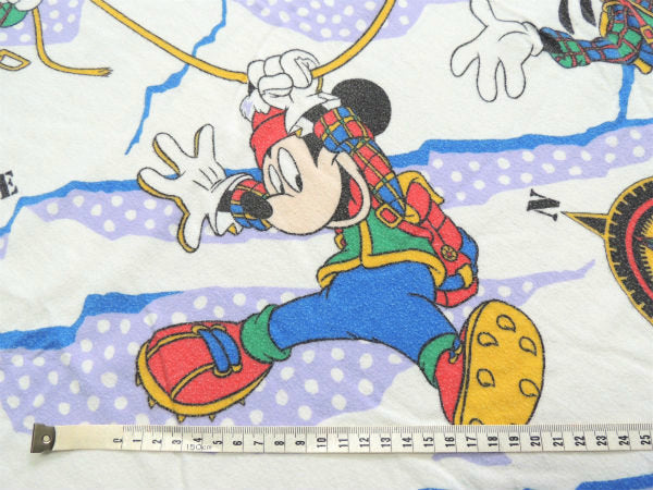 【ミッキーマウス&グーフィー】アイスクライミング柄・コットン・ユーズドシーツ(1/2)ディズニー