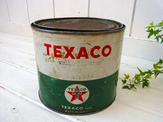 【TEXACO】テキサコ・ヴィンテージ・オイル缶(フタ付き) USA