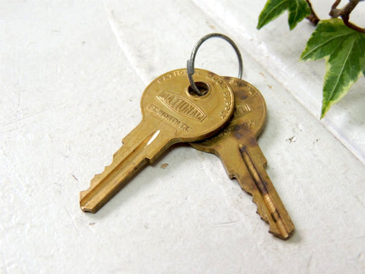 【NATIONAL KEY・ナショナル】2個・MM123・ヴィンテージ・鍵・キー・真鍮製・ロゴ