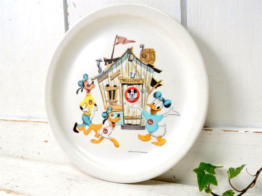 【ミッキーマウスクラブ】ドナルド&グーフィー&プルート・メラミン製・ヴィンテージ・プレート/皿