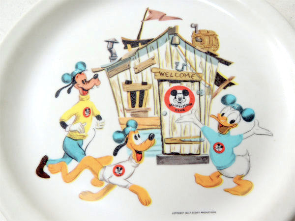 【ミッキーマウスクラブ】ドナルド&グーフィー&プルート・メラミン製・ヴィンテージ・プレート/皿