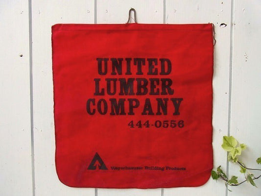 UNITED LUMBER COMPAN トラック 牽引車トレーラー アメリカ レッド 看板 布製 ヴィンテージ フラッグ サイン 旗 USA