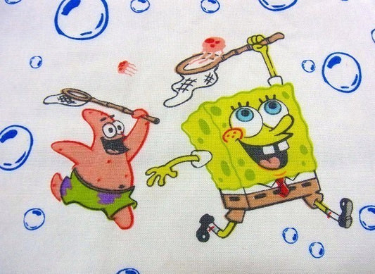 【スポンジボブ】シャボン玉柄・ベビーサイズ・ユーズドシーツ(ボックスタイプ)