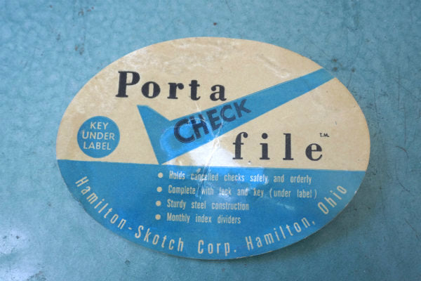 PORTA FILE 鍵付き US グリーン ヴィンテージ ファイルケース 書類ケース メタルケース