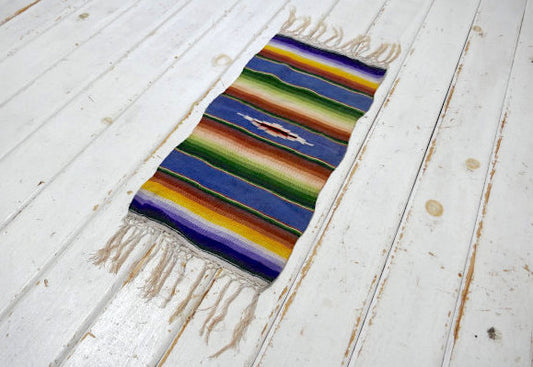 メキシカンラグ サラペ フリンジ付 ヴィンテージ テーブルセンター テーブルランナー 卓上マット