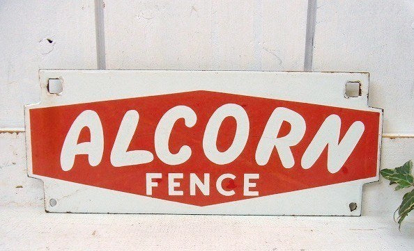 ALCORN フェンス ホーロー・アドバタイジング・ヴィンテージ サインプレート 看板 USA
