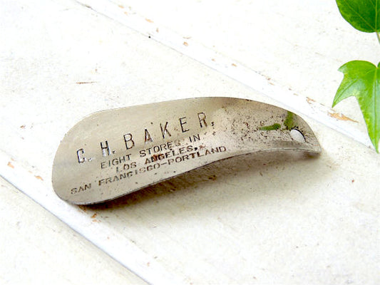 CH.BAKER アドバタイジング・ビンテージ・靴べら シューホーン LA SF キーホルダー