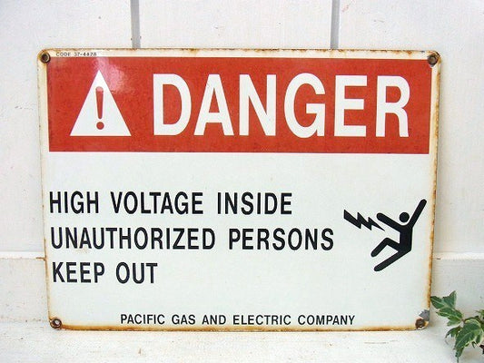 【DANGER】ホーロー製・アドバタイジング・ヴィンテージ・サインプレート/看板 USA