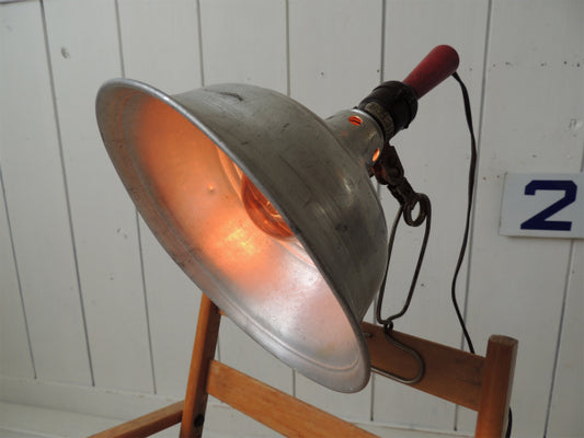 【VICTOR】木製ハンドル・ブリキ製・ヴィンテージ・クリップライト/ポータブルランプ/照明