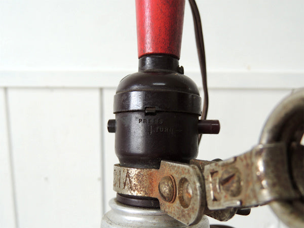 【VICTOR】木製ハンドル・ブリキ製・ヴィンテージ・クリップライト/ポータブルランプ/照明