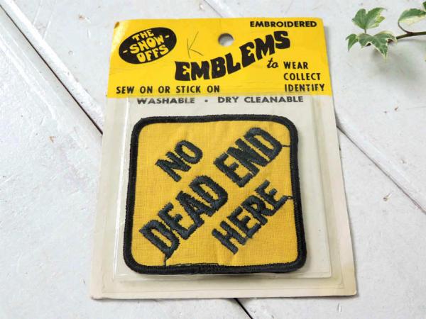 NO DEAD END HERE・無限 メッセージ・ヴィンテージ・ワッペン・刺繍・エンブレム
