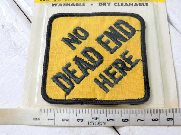 NO DEAD END HERE・無限 メッセージ・ヴィンテージ・ワッペン・刺繍・エンブレム