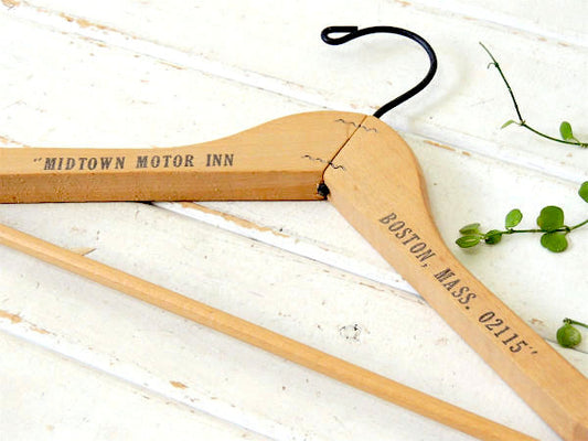 【MIDTOWN MOTOR INN】木製・ビンテージ・ハンガー・ USA・ミッドセンチュリー