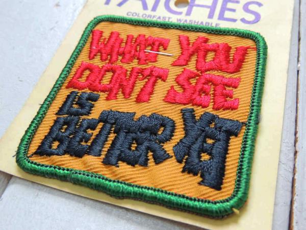 WHAT YOU DONT SEE 1970s デッドストック アメリカンビンテージ 刺繍 ワッペン