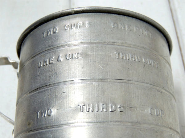 2Cupサイズ・ アルミ製・ヴィンテージ・メジャーリングカップ/計量カップ/アルミコップ USA