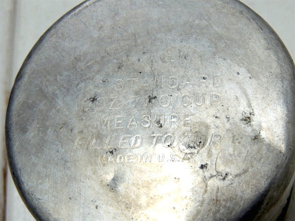 2Cupサイズ・ アルミ製・ヴィンテージ・メジャーリングカップ/計量カップ/アルミコップ USA