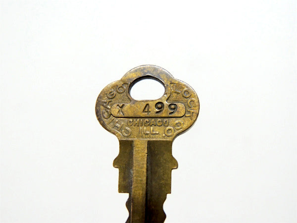 【ILL・シカゴ・X499】U.S.A.・ヴィンテージ・キー・鍵・key・真鍮製・イリノイ州