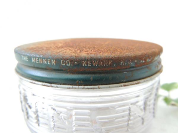 MENNEN エンボス 40s・シェービング BARBER・アンティーク・ガラス 容器 床屋 US