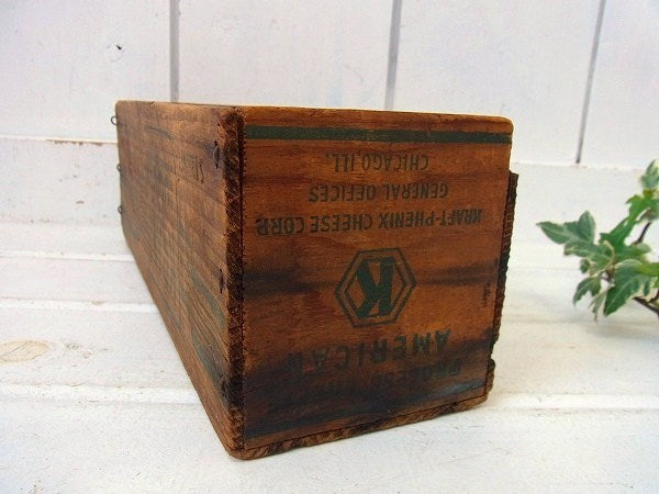 【KRAFT】クラフト社・シャビーな木製・アンティーク・チーズボックス/木箱　USA