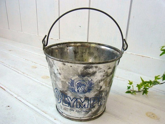 【OLYMPIA】オリンピアビール・アドバタイジング・小さなヴィンテージ・ブリキバケツ USA