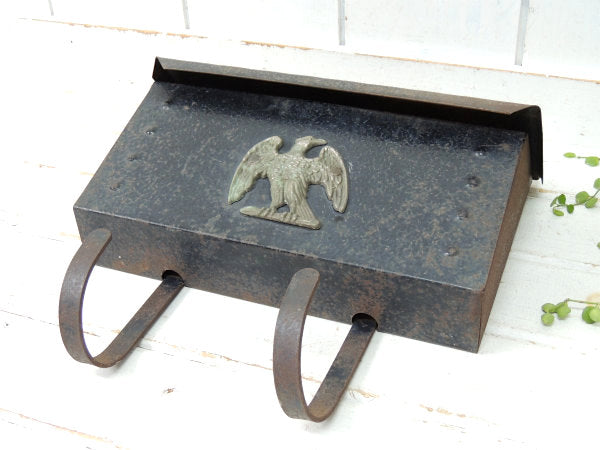 【イーグルモチーフ】新聞受け付き・横型・アンティーク・メールボックス/郵便受け/ポスト USA