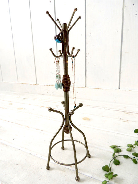 コートハンガー形・ヴィンテージ・卓上スタンド・ジュエリーホルダー USA アクセサリー フック