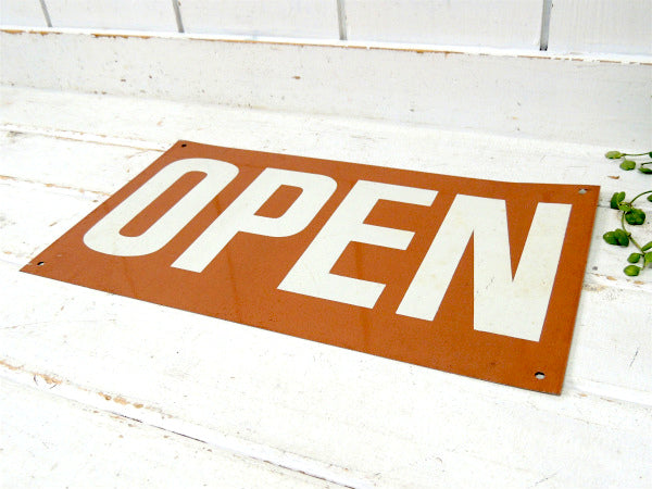 【OPEN・CLOSED】両面・ヴィンテージ・スチールサイン・看板・USA