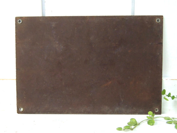 CAUTION ホワイト×レッドカラー・ヴィンテージ・ホーロー看板・サイン・看板・USA