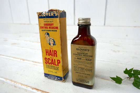 GLOVER'S 紙箱 パッケージ・70's ヴィンテージ・ガラスボトル・メディスンボトル・薬瓶