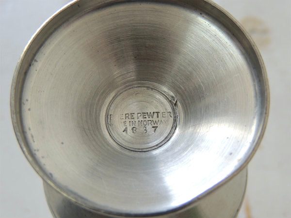 【北欧】ノルウェー・ピューター製・小花柄・ヴィンテージ・フラワーベース/花瓶/ミッドセンチュリー