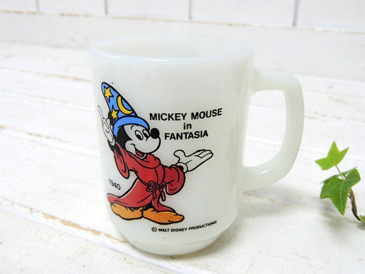 【FireKing】ミッキーマウス・ファンタジア・マグカップ/PEPSIコレクターシリーズ