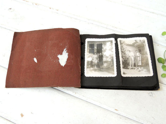 古い モノクロ 写真 22枚付き 人物・クラシックカー アンティーク・フォトアルバム フィルムカメラ