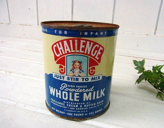【CHALLENGE】パウダーミルクのデッドストック・ヴィンテージ・ティン缶/パウダー缶 USA