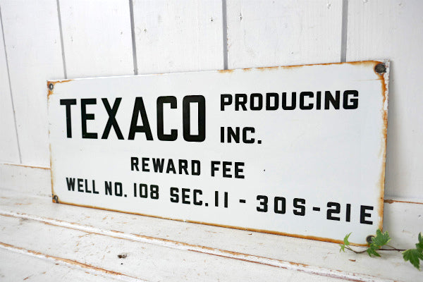 TEXACO テキサコ ホーロー製 アドバタイジング 60's ヴィンテージ サイン 看板 USA