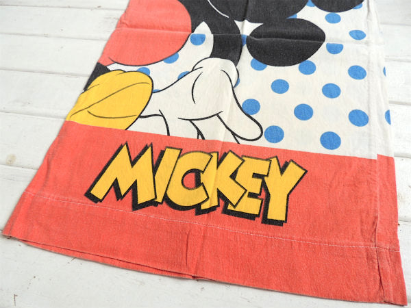 【ミッキーマウス】ディスニー・水玉柄・コットン100%・ピロケース/枕カバー