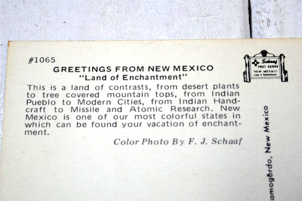 Welcom ニューメキシコ 1970's ヴィンテージ・ポストカード ハガキ・絵葉書・印刷物 US